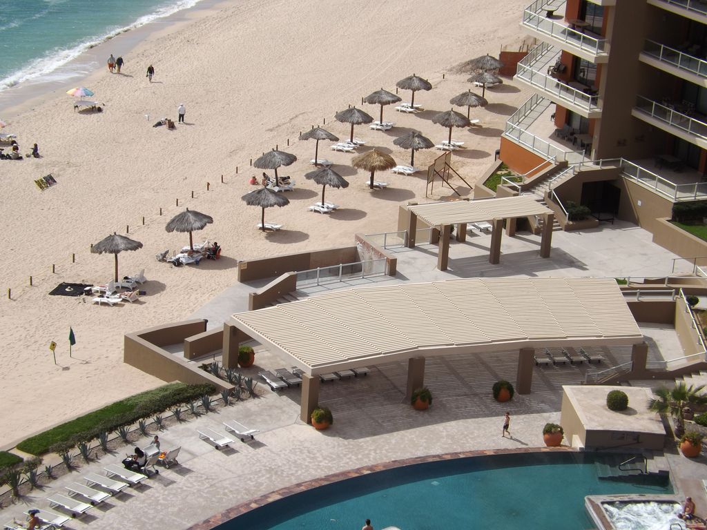 Beautiful shot of the ocean and pool area