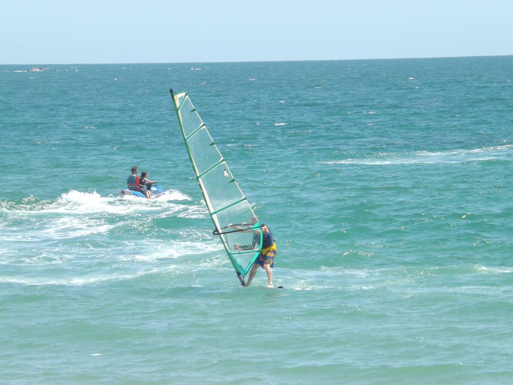 Wind surfing in beautiful turquoise waters