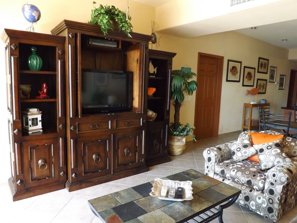 High-end entertainment center with large television